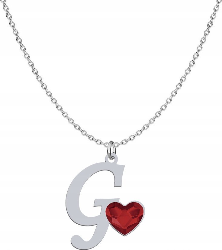 Radziszewska Jewellery Srebrny Naszyjnik LITERA G z sercem DEDYKACJA GRAT