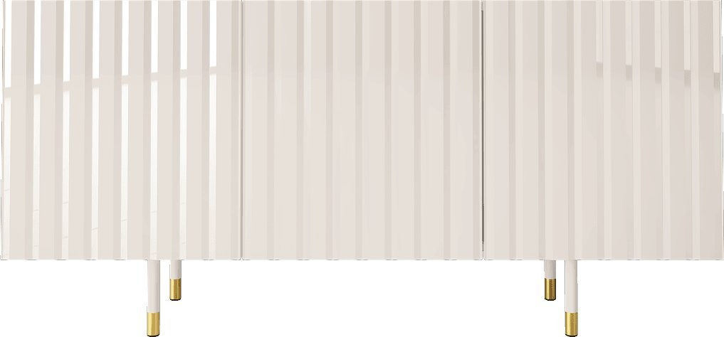 MEGSTYL KOMODA 160CM PILAR 03 Biały mat - Biały połysk