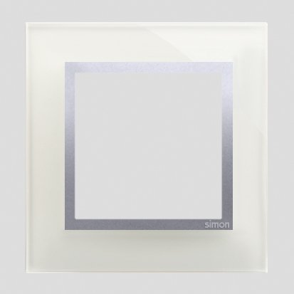 Kontakt-Simon Ramka pojedyncza SIMON54 szklana srebrna mgła - DRN1/71