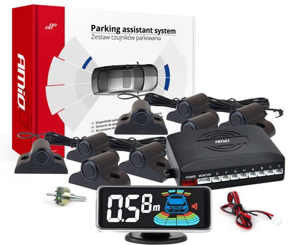 Czujniki parkowania cofania czarne przód tył LED 3D TRUCK BUS AMIO-03195