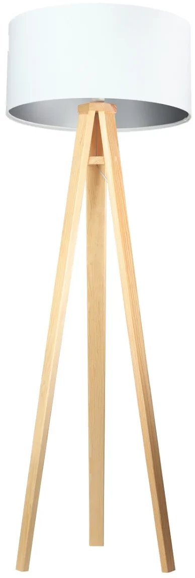 Lampa stojąca HOME 50 biała/srebrna/sosna BPS KONCEPT