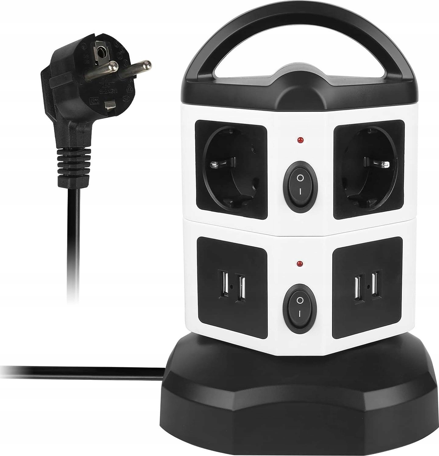 Listwa zasilająca Schwaiger Schwaiger Steckdosentower 7xSchuko+2x USB, 1,8m