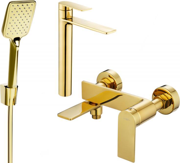 Bateria wannowa Mexen Mexen Zero R62 zestaw wannowy, złoty - 71113R62-50