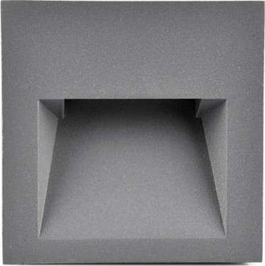 Oprawa schodowa Polux Schodowa LAMPA wpuszczana Q7 LED 313737 Polux metalowa OPRAWA kwadratowa LED 3W 4000K podtynkowa IP44 grafitowa