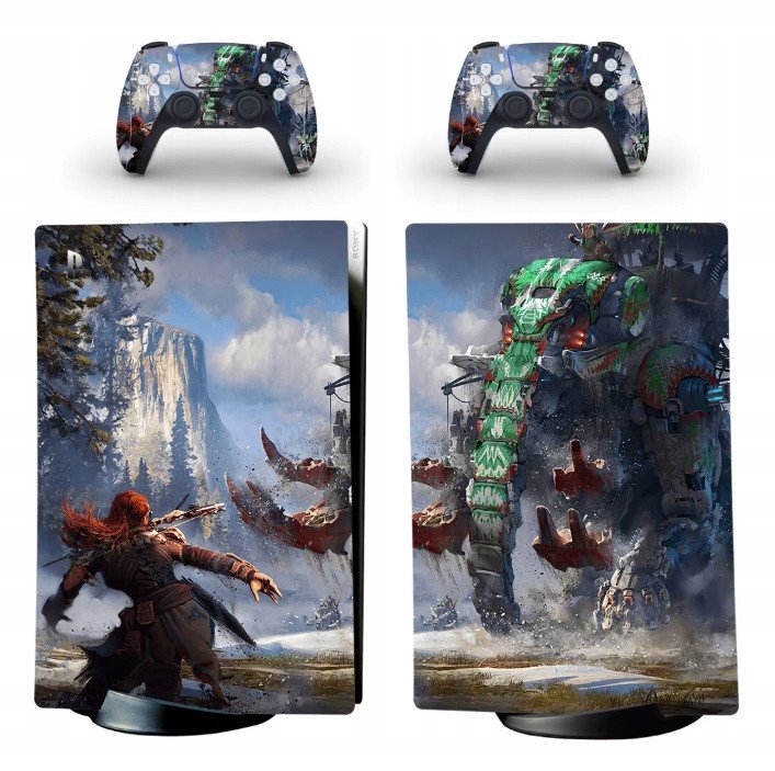 Naklejki Skórki na PlayStation 5 oraz Pady Motyw Horizon Zero Dawn