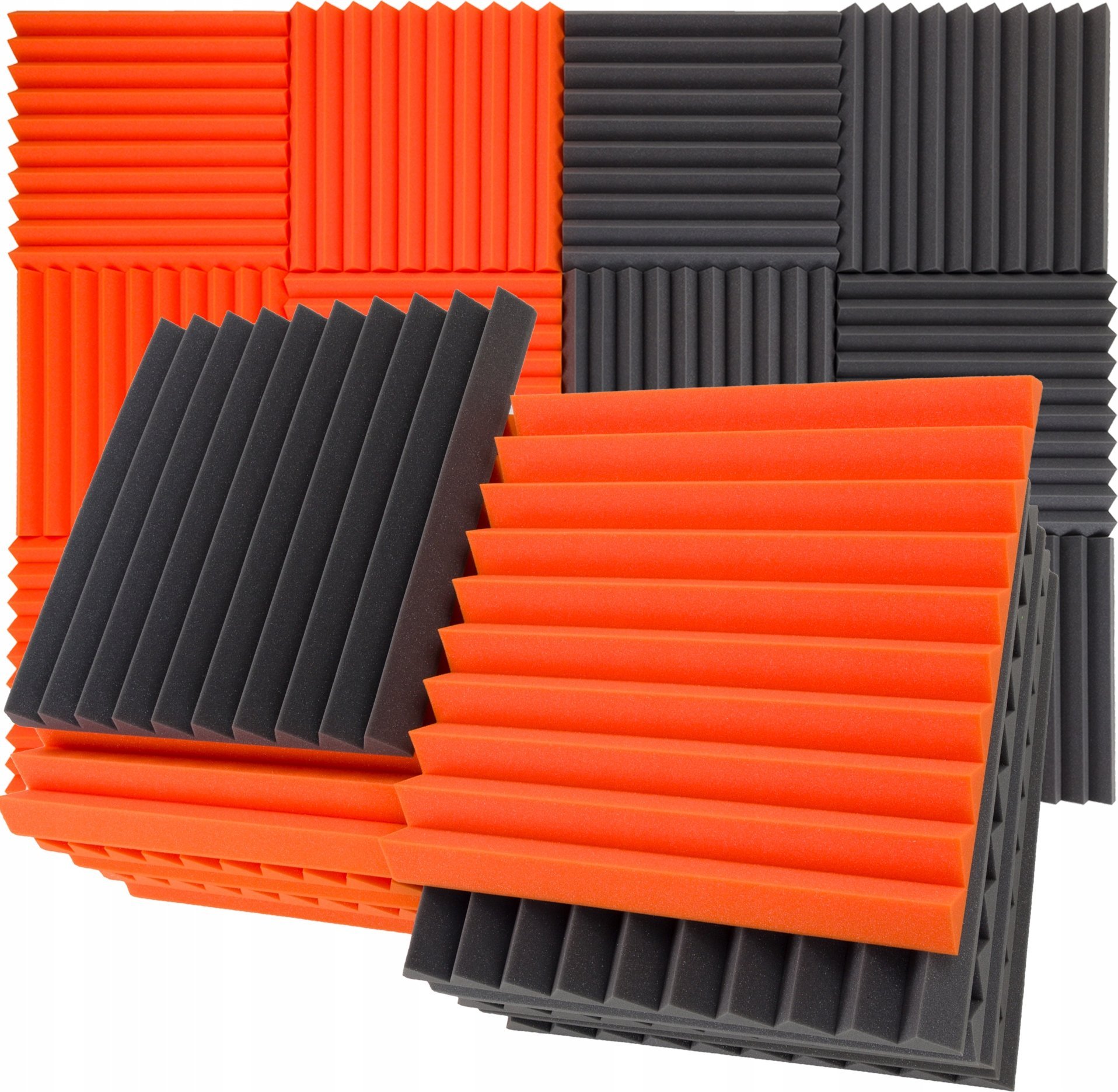 Klin dekoracyjny pianka na sufit ścianę zestaw 12 sztuk szary pomarańczowy