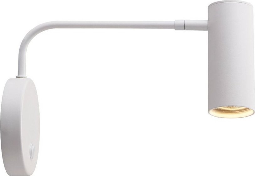 Kinkiet Zumaline Zuma Line Tubo 20034-WH-N kinkiet lampa ścienna tuba ruchomy giętki z włącznikiem do czytania 1x50W GU10 biały