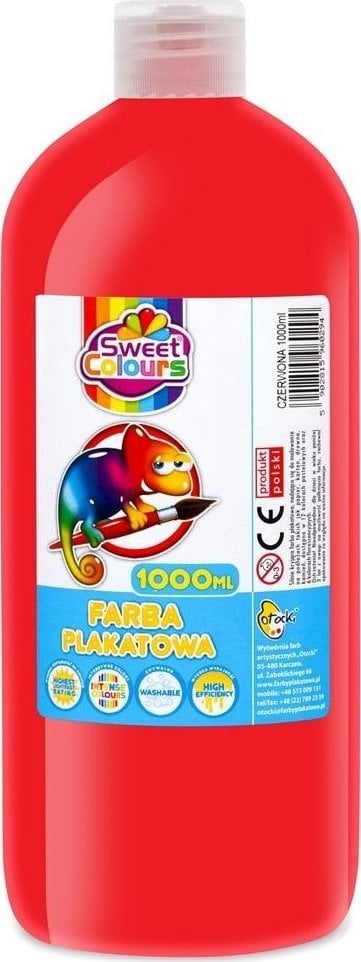 Farba plakatowa czerwona 1000ml