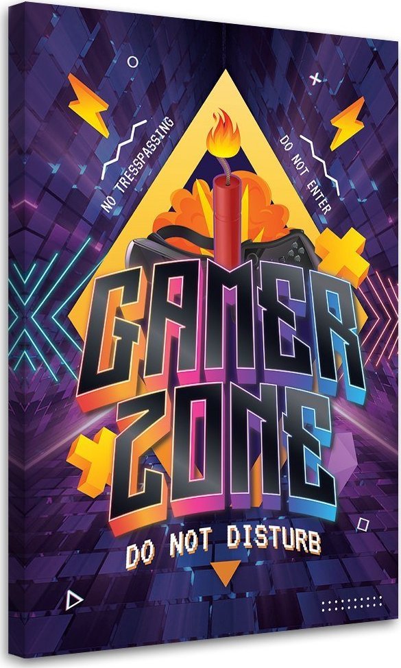 Feeby Obraz na płótnie, Napis strefa gracza - 80x120