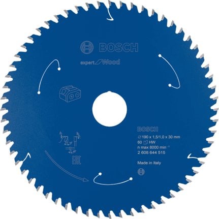 Bosch Bosch circular saw blade Expert for Wood, 190mm, 60Z (bore 30mm, for cordless saws)