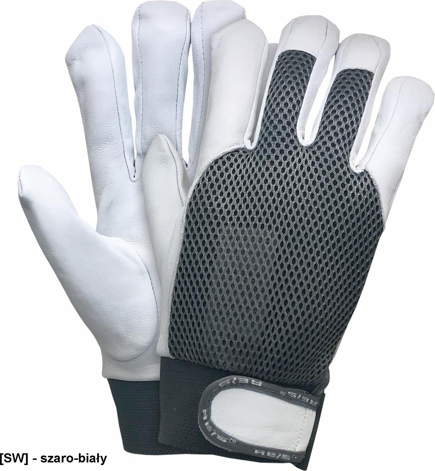 R.E.I.S. RLTOPER-SILVER - rękawice ochronne z koziej skóry, wierzch siatka dobra wentylacja 8