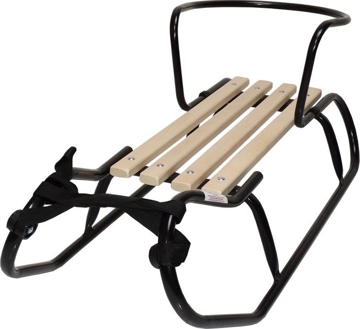 Matpol Sanki metalowe z oparciem czarne