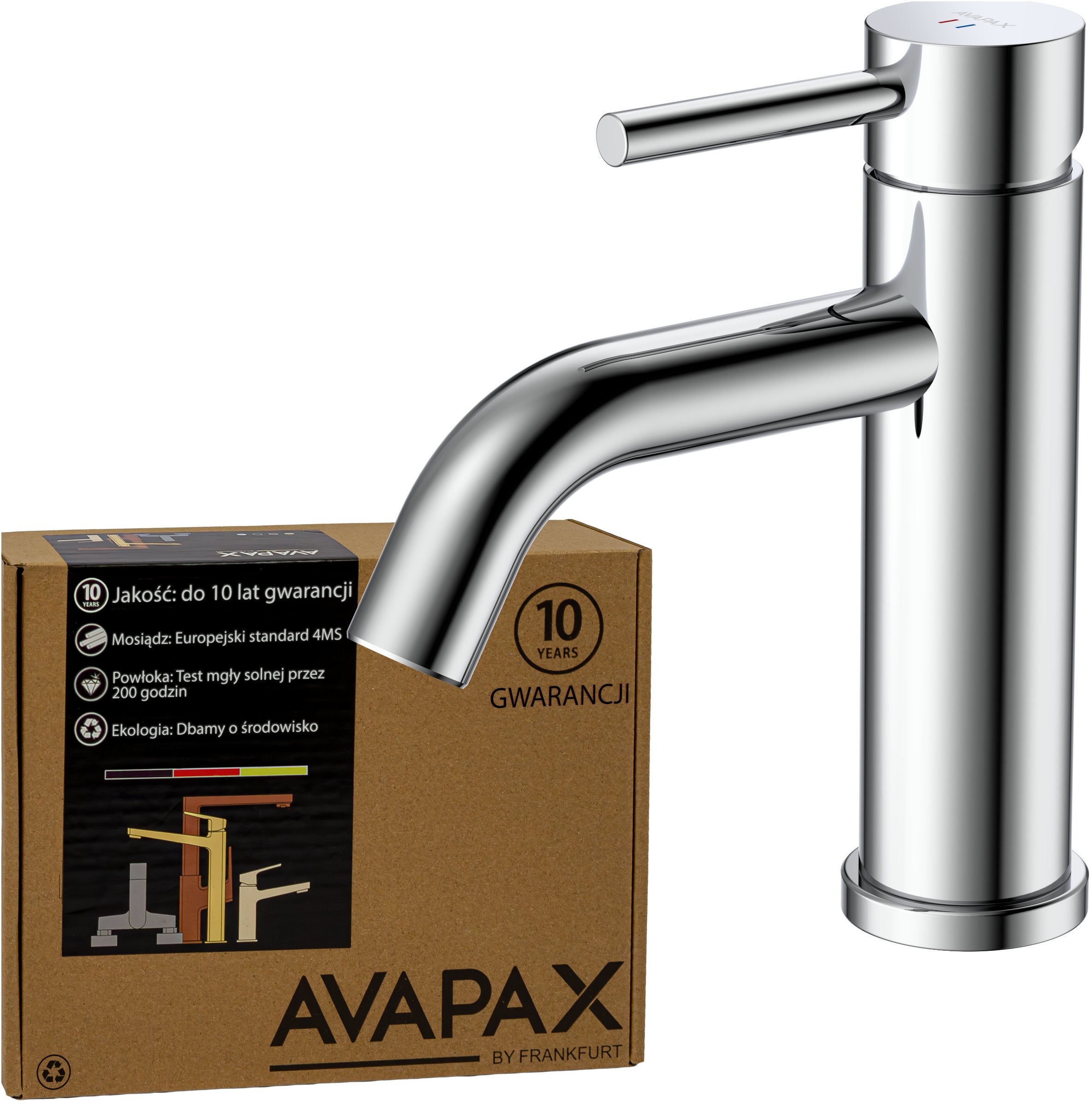 Bateria umywalkowa stojąca, Kolor: chrom