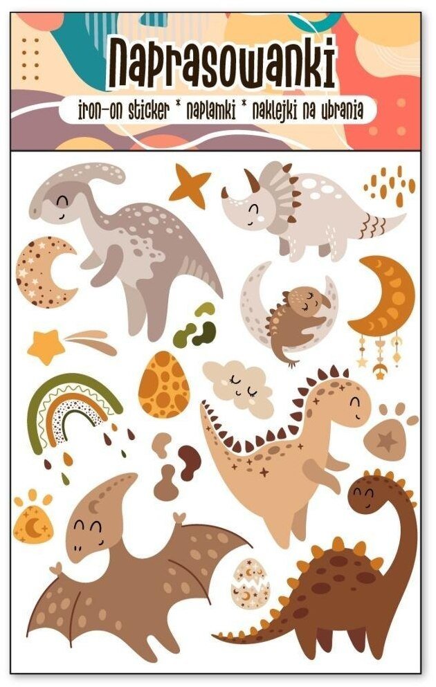 Naprasowanki Termo Naklejki na Ubrania Dinozaury