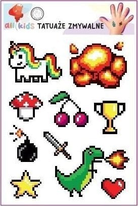 Tatuaże zmywalne dla dzieci Piksele