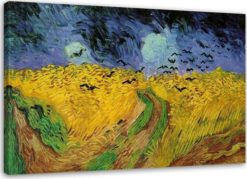 Feeby Obraz na płótnie, Pole pszenicy z krukami - V. van Gogh reprodukcja - 100x70
