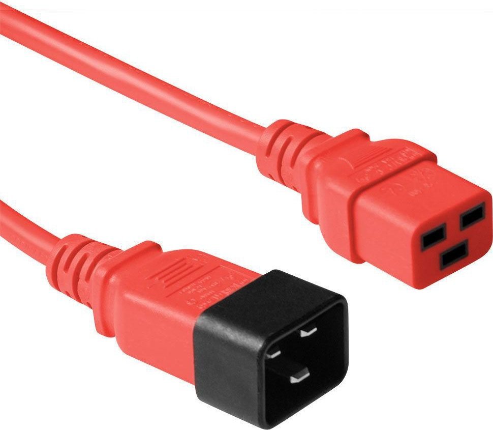 Kabel zasilający MicroConnect Microconnect PE2019R3 kabel zasilające Czerwony 3 m C20 panel C19 panel