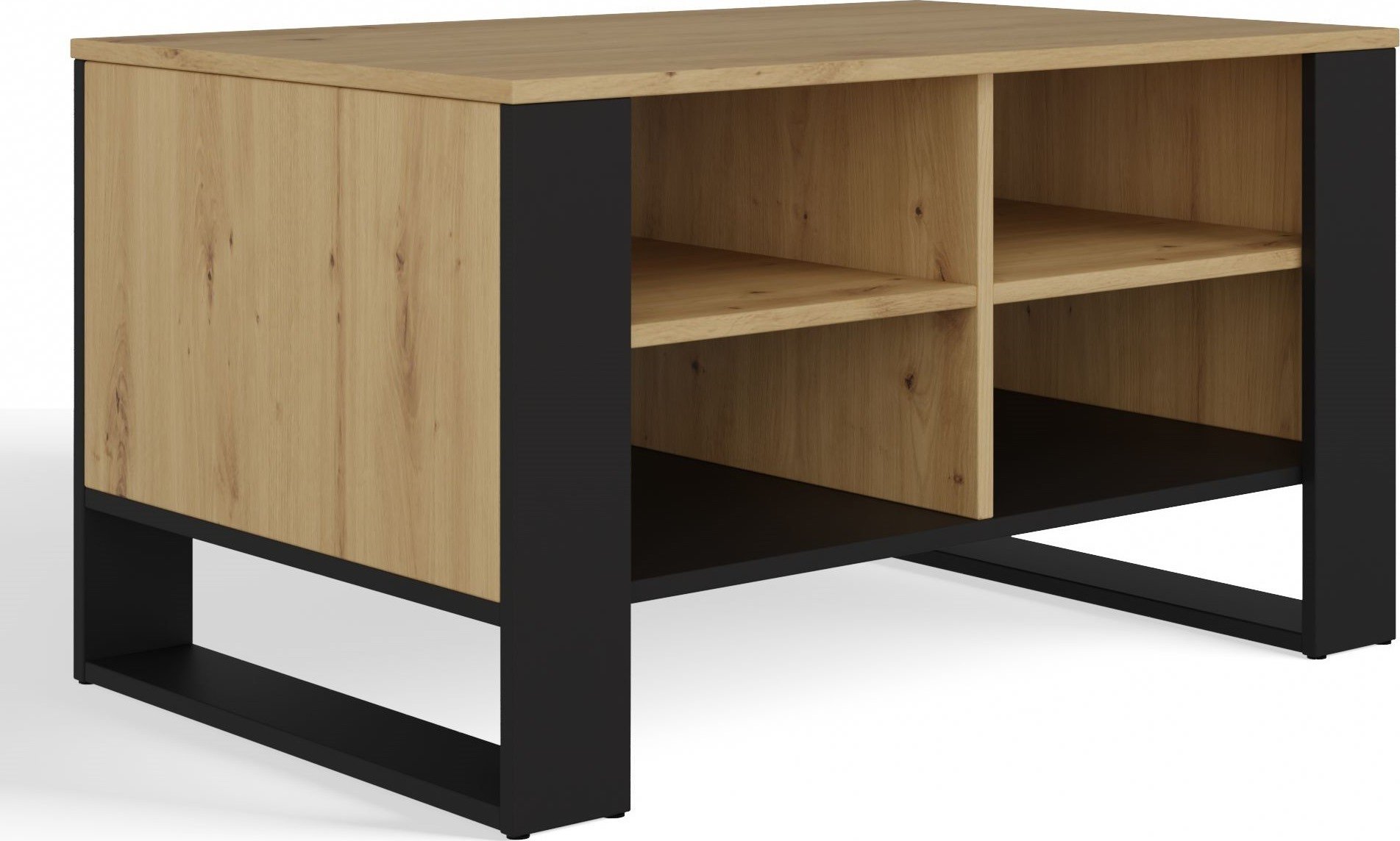 Topeshop STOLIK KAWOWY ŁAWA MODERN 4P DĄB ARTISAN CZERŃ