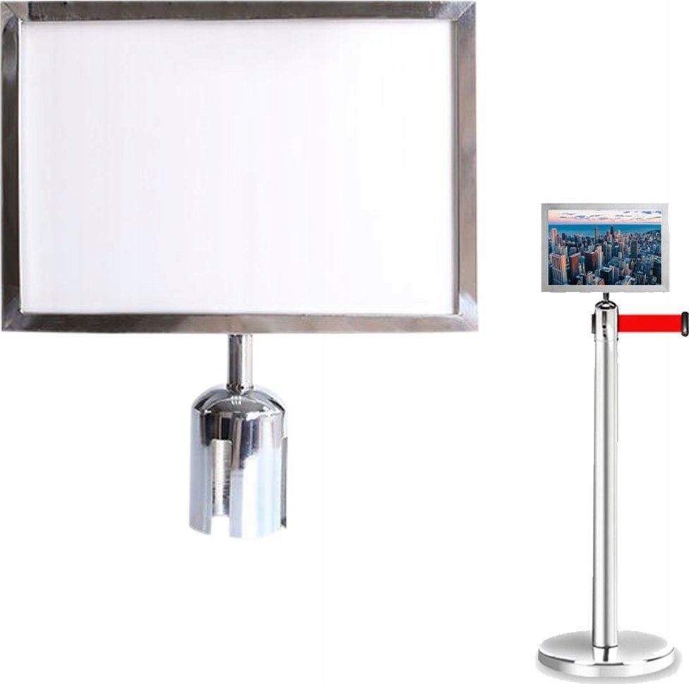 RAMKA A4 NA SŁUPEK NAKŁADKA INFORMACYJNA SREBRNA PIONOWA