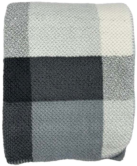 PLAID BLANKET CLOUDY 150X200CM GREY/WHIT