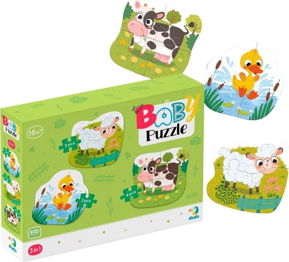 Puzzle 3w1 Wiejskie zwierzęta