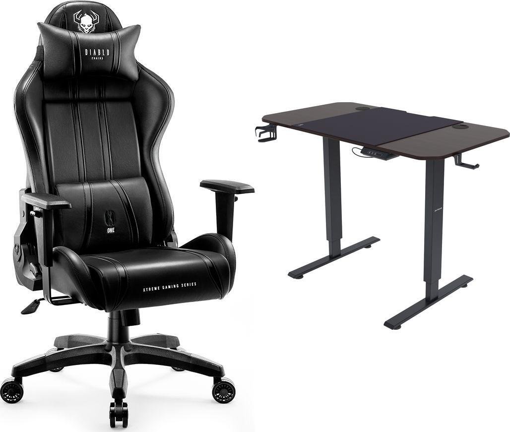 Fotel Diablo Chairs X-ONE 2.0 NORMAL czarny + EGON 1100 Orzechowe 110 cmx60 cm