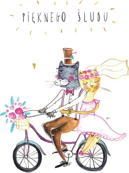 HENRY Karnet B6 Ślub koty na rowerze