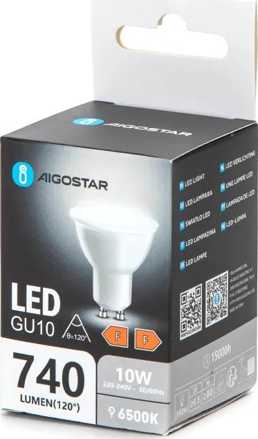 Aigostar Żarówka reflektorek biała zimna LED GU10 10W 6500K Żarówka reflektorek biała zimna LED GU10 10W 6500K