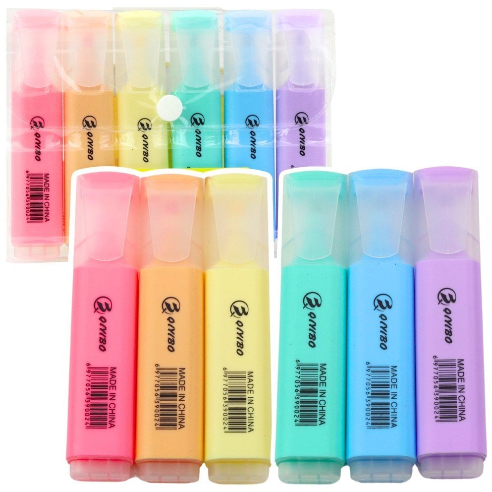 Zestaw Zakreślaczy Flamastrów W Etui Kolorowe Pastelowe 6szt