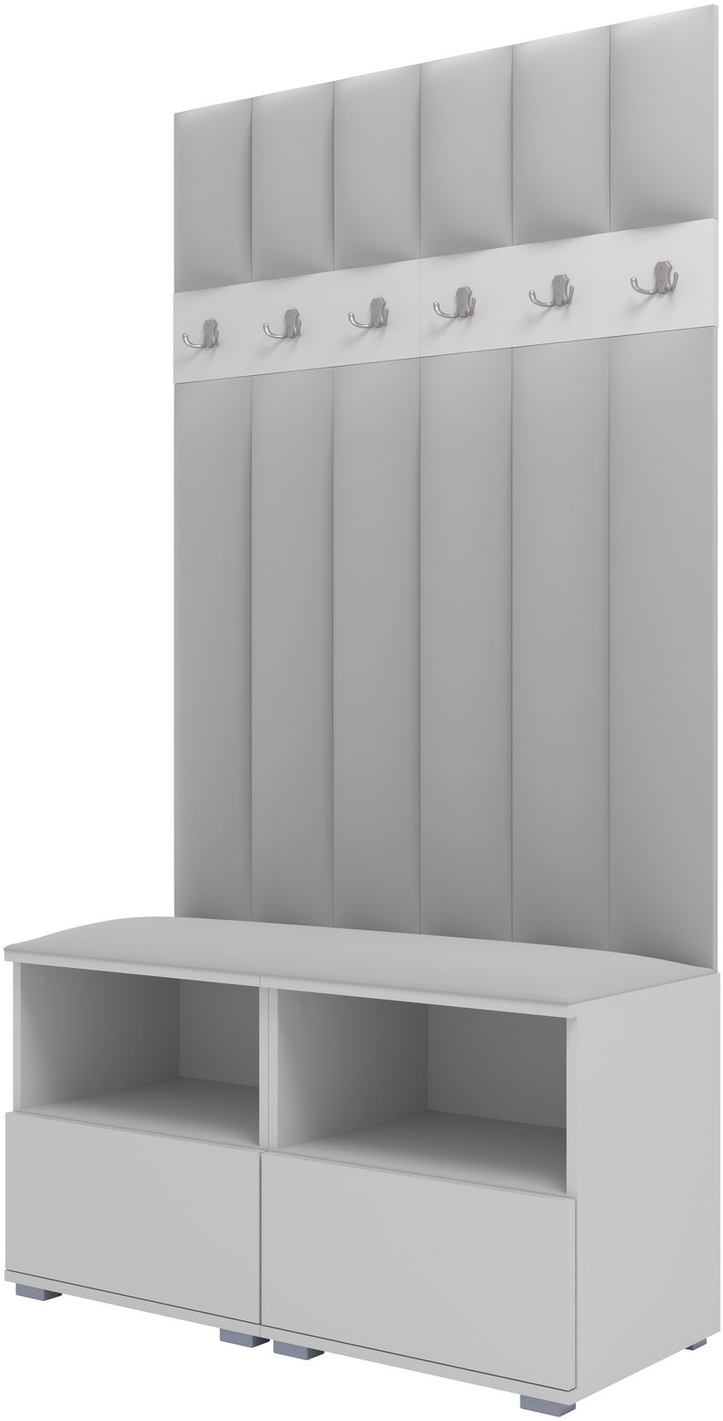 Tapicerowana garderoba Nela III LUX - kolor biały + tkanina Trinity 32