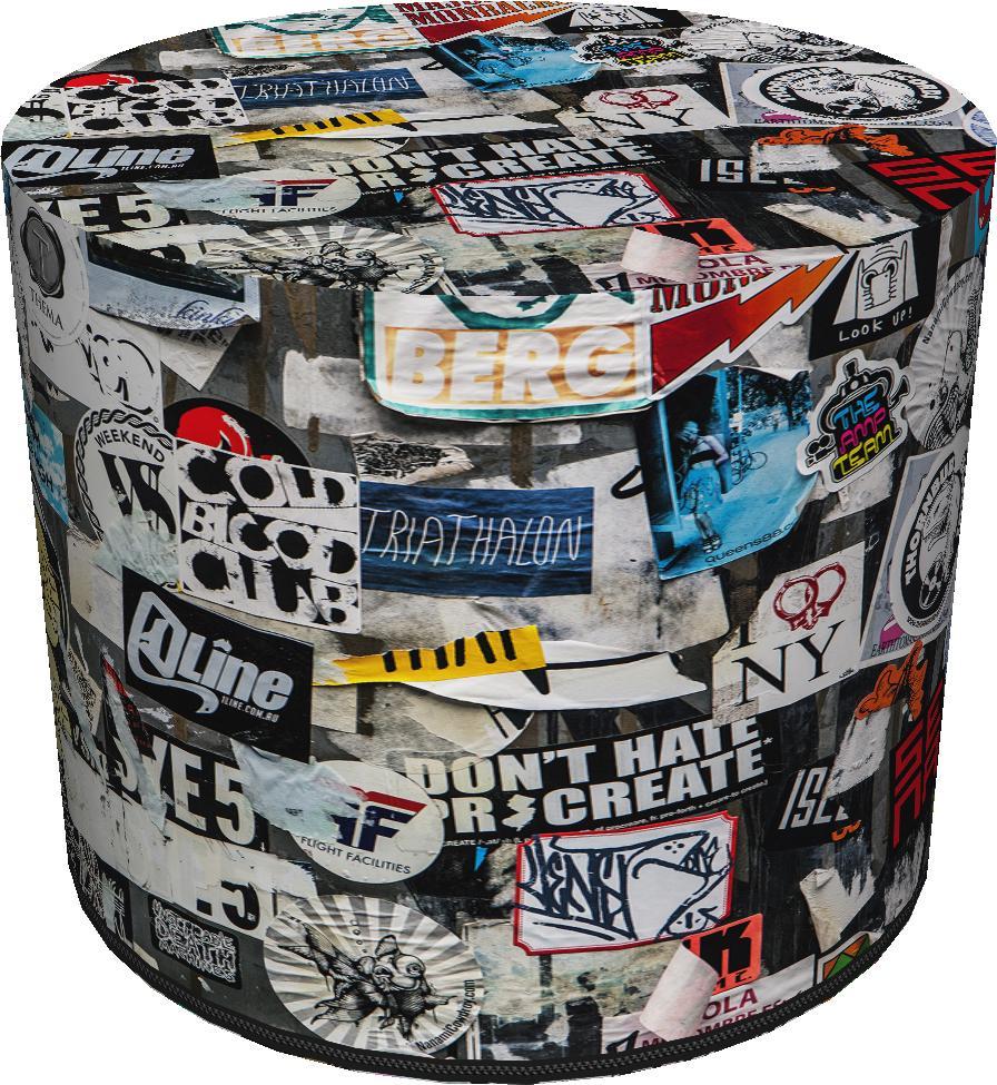 Bertoni-arco Okrągła pufa dekoracyjna - COLLAGE