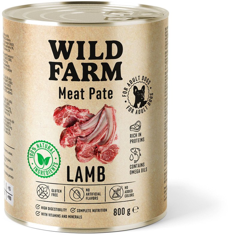 WILD FARM Pate Lamb 800g bezglutenowa karma dla psa