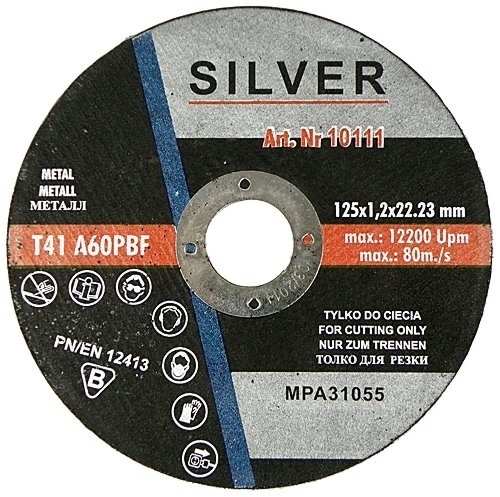 Silver Tarcza do cięcia metalu 125 x 1,6 x 22,2mm (10112)