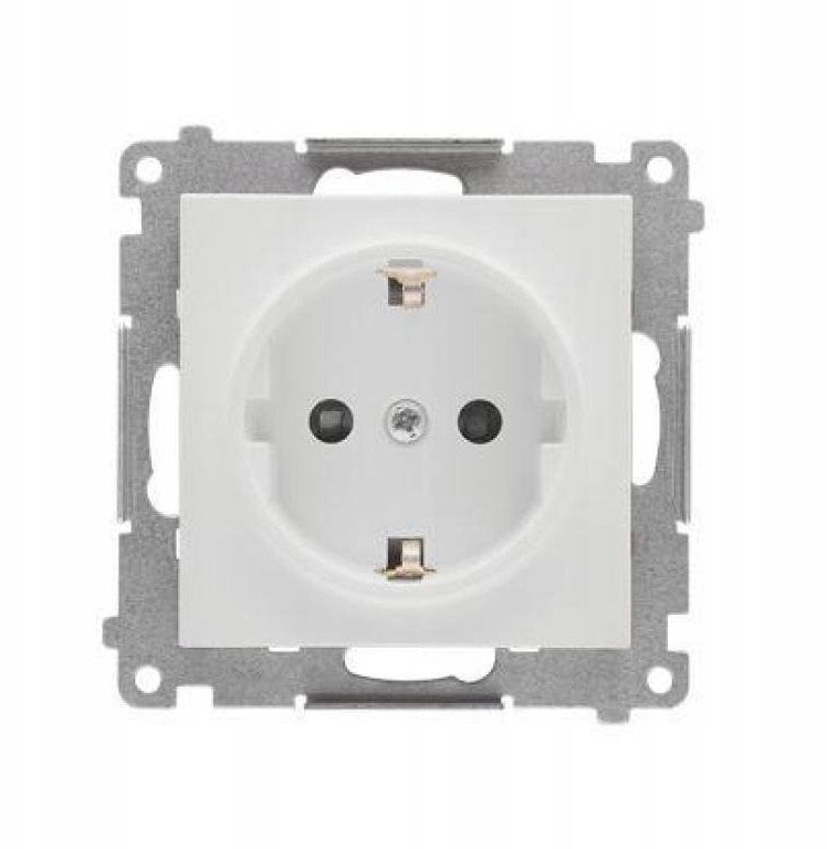 Kontakt-Simon Gniazdo Schuko z przesłonami (moduł) 16 A, 250 V~, szybkozłącze jasnoszary mat TGSZ1CZ.01/114