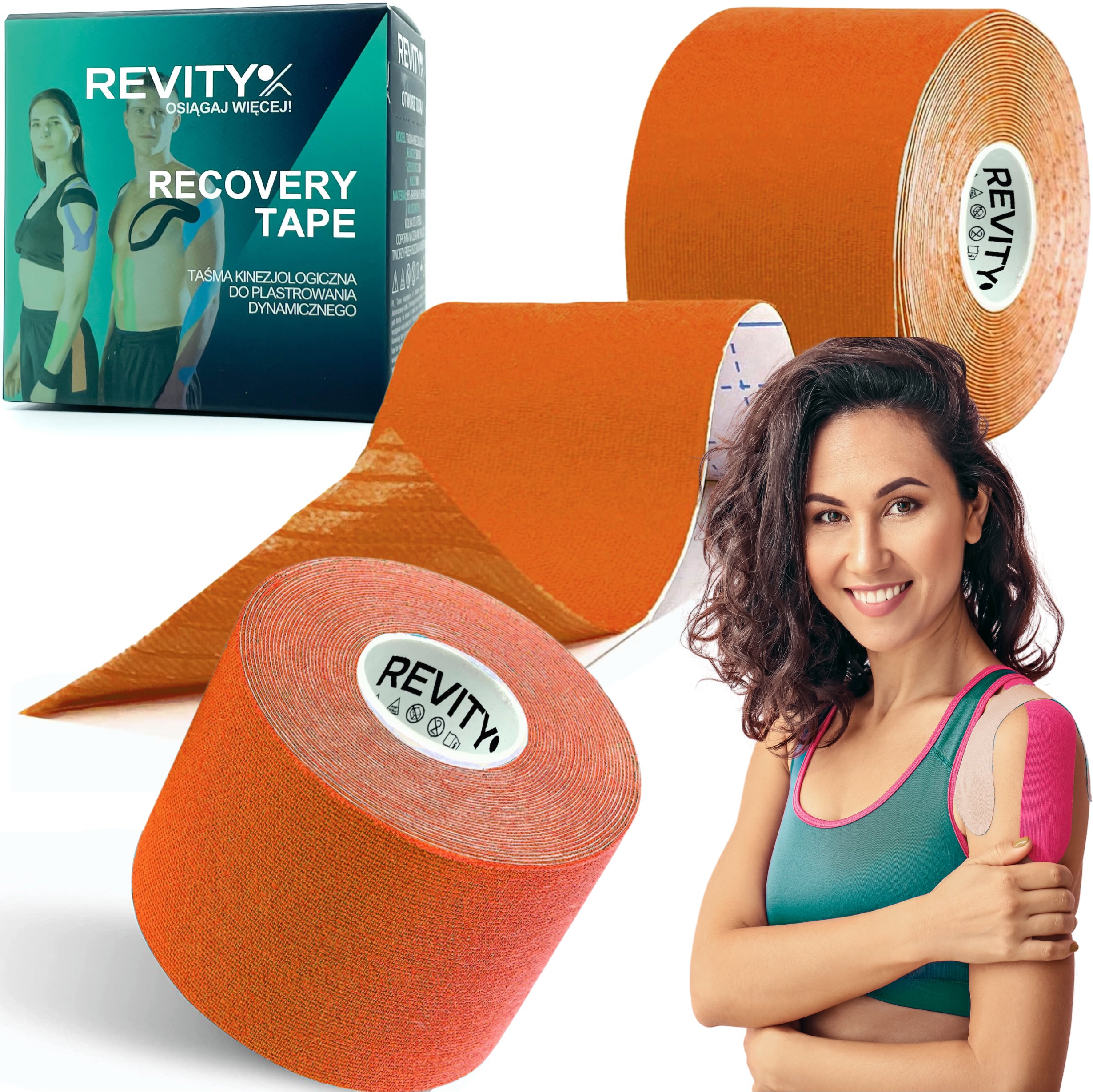 Taśma kinezjologiczna Revity kinesiology tape 5 cm x 5 m plastry medyczne 1 szt.