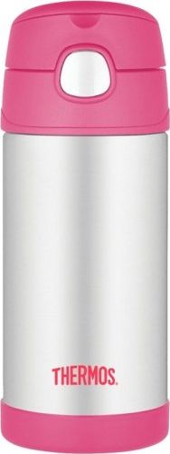 Thermos Kubek dla dzieci ze słomką Thermos FUNtainer 355 ml (stalowy/różowy)