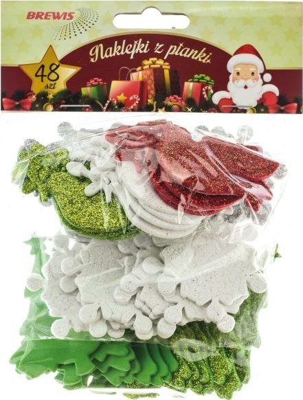 BREWIS Naklejki z pianki BREWIS Mix świąteczny 48szt. (PVX08)