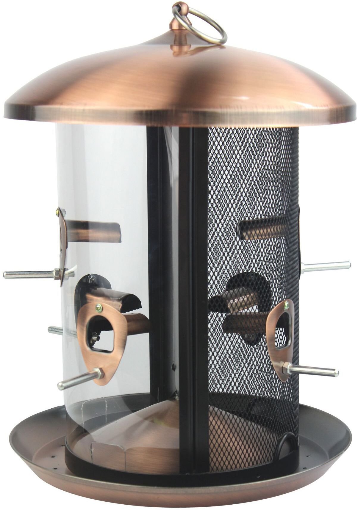 Karmnik dla ptaków, metalowy, wiszący 2w1 24x33 cm