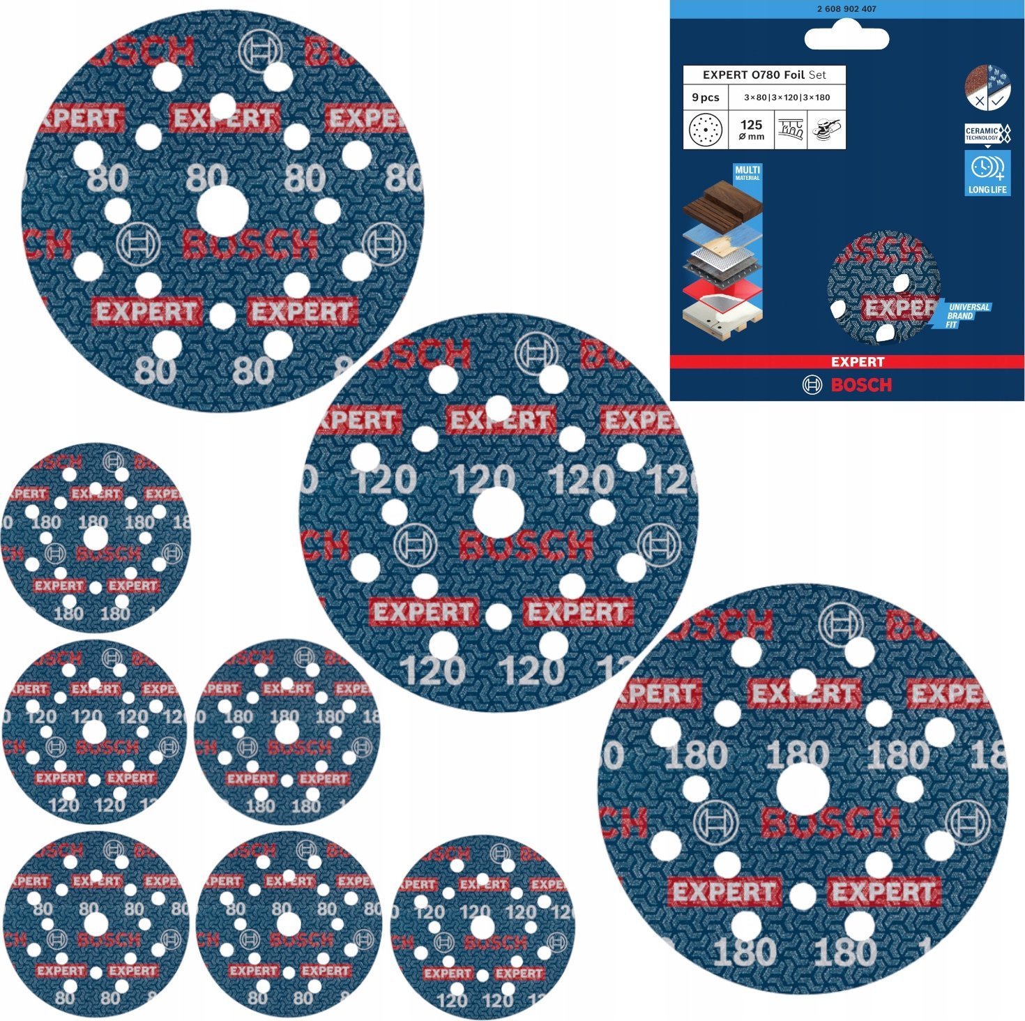 FOLIA ŚCIERNA EXPERT O780,125,SET,9PC