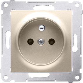 Kontakt-Simon Gniazdo pojedyncze Simon 54 uziemienie 16A złoty mat (DGZ1CZ.01/44)