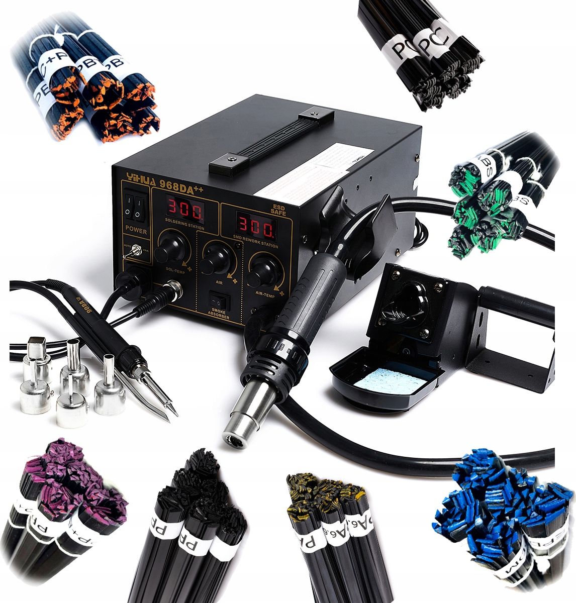 Techrebal Stacja lutownicza Yihua 968DA++ Spoiwa PLAST 1