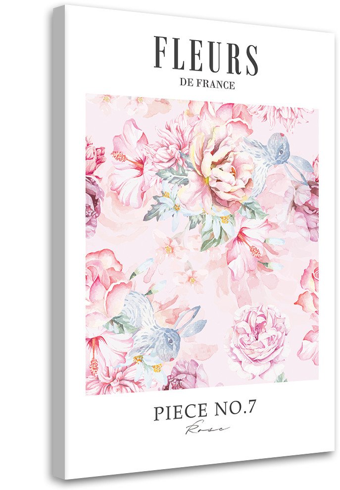 Feeby obraz na płótnie Pudrowe kwiaty piwonii Shabby Chic 80x120 xxl