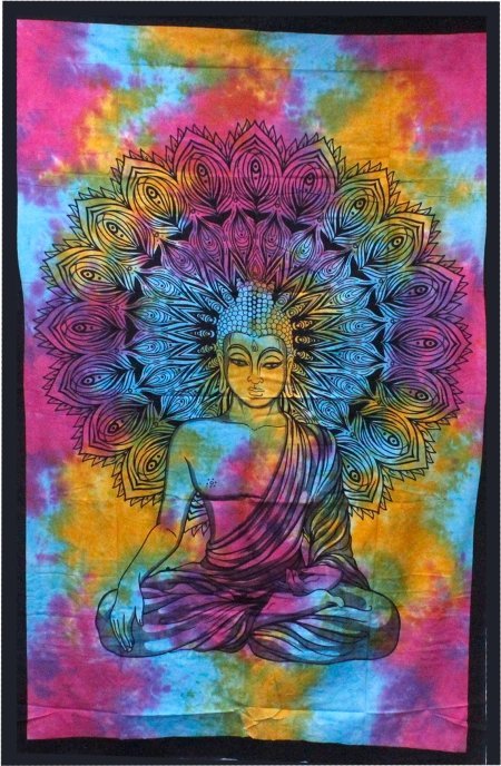 vidaXL Bawełniana narzuta - Peaceful Buddha