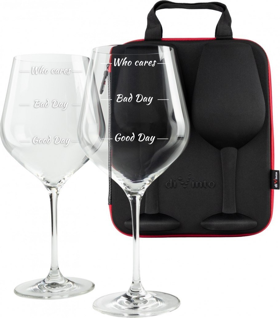 diVinto Etui z kieliszkami do wina diVinto XXL z napisem