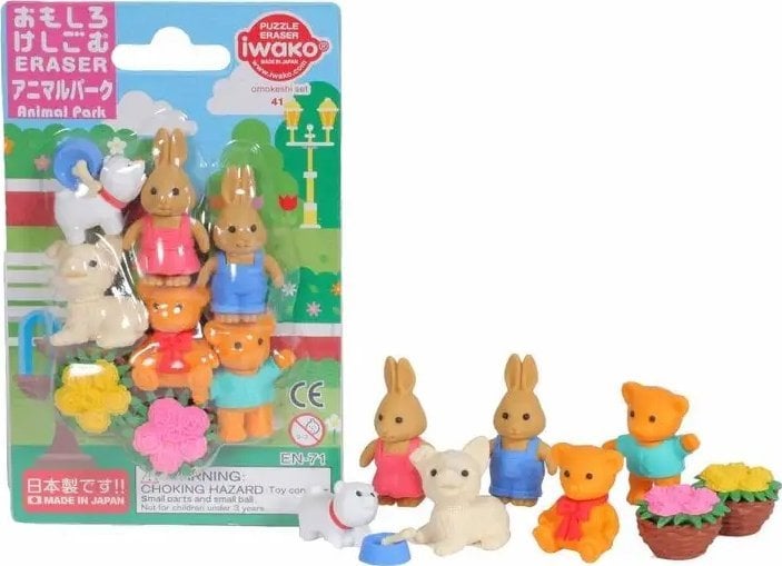 Zestaw gumki do ścierania puzzle Animal Park