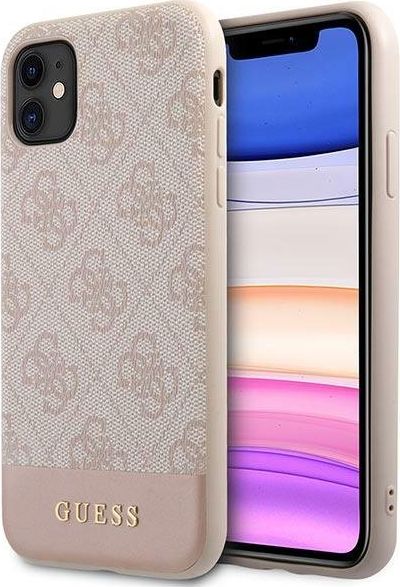 Guess Etui GUHCN61G4GLPI Apple iPhone 11 różowy/pink hard case 4G Stripe Collection