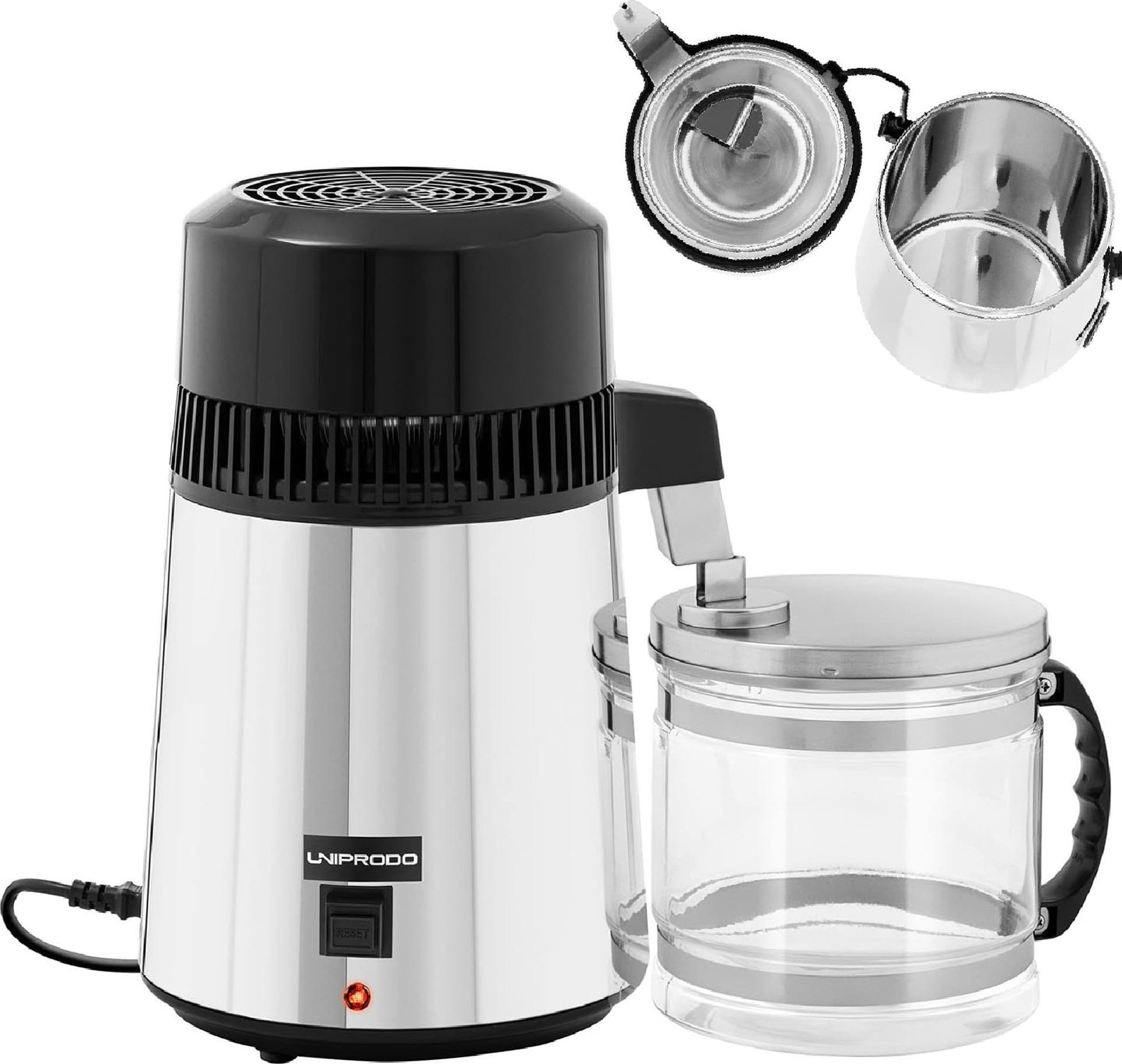 Uniprodo Destylator destylarka do wody ze szklanym dzbankiem 4 l