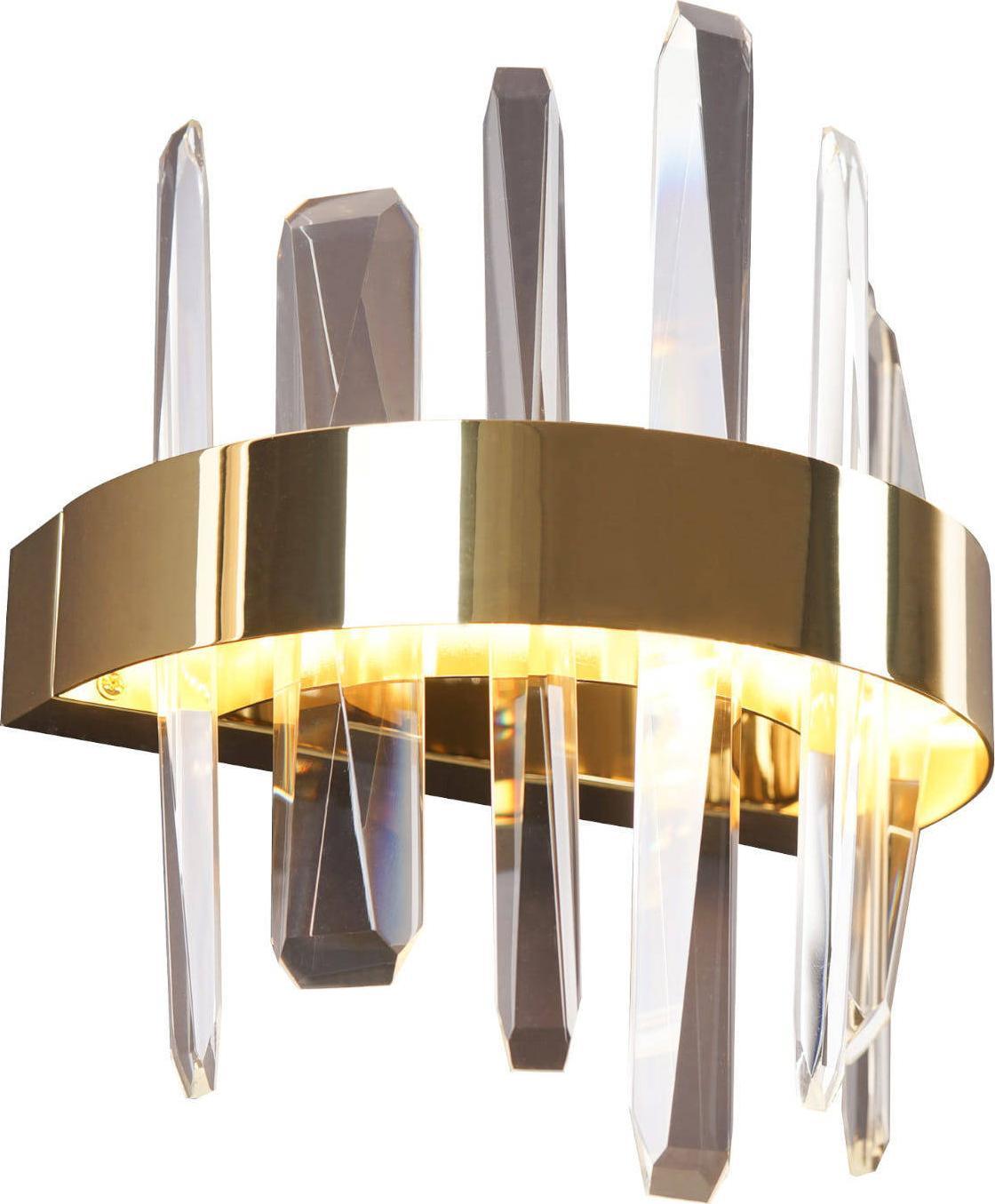 Kinkiet MAXlight Kinkiet LAMPA ścienna PRINCE W0287 Maxlight metalowa OPRAWA glamour LED 12W 3200L crystal złota