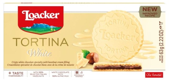 Loacker Ciasteczka z nadzieniem orzechowym Tortina 3x21g -