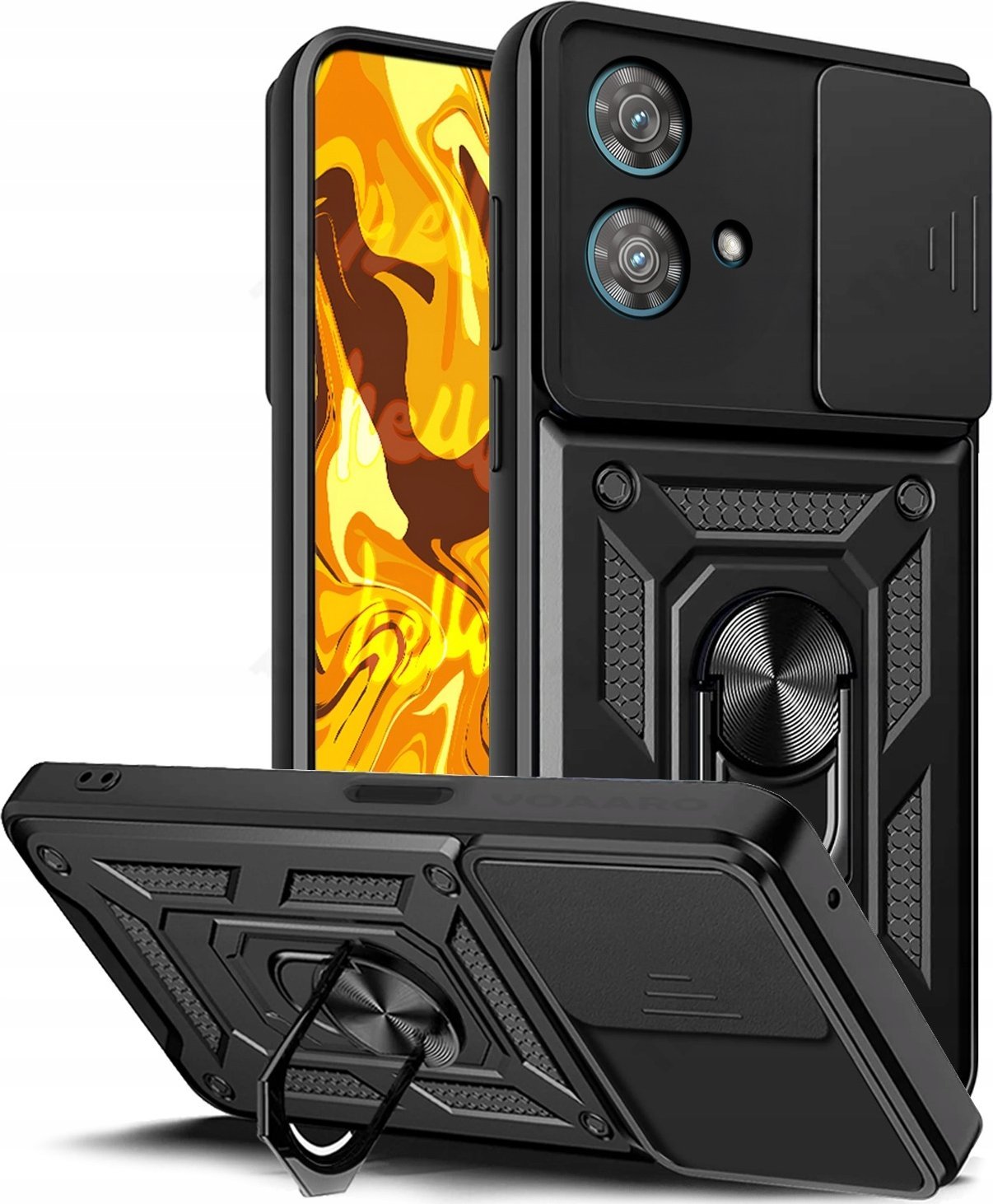 Hello Case ETUI PANCERNE DO MOTOROLA EDGE 40 NEO CZARNE OBUDOWA ARMOR HOLDER RING